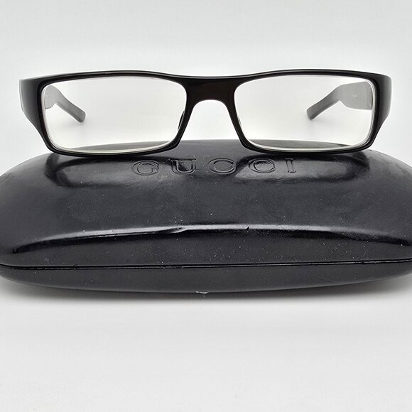 Gucci GG1444 807 Black Rectangular Eyeglasses Frame w/ Case Italy 51-15-130 - Picture 1 of 15